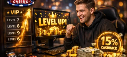Как прокачать уровень в Водка казино и получать до 15% кэшбэка еженедельно